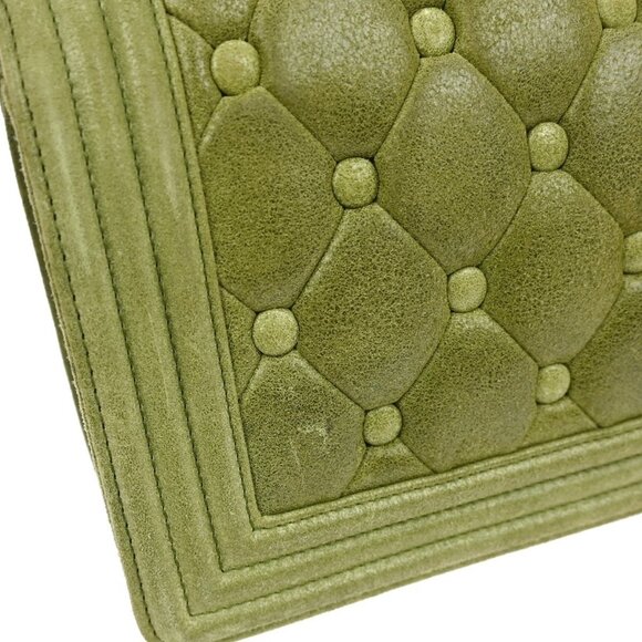 Boy Chanel Khaki Calfskin Medium Chain Shoulder Bag NQ00948 - Picture 5 of 10